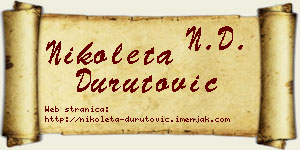 Nikoleta Durutović vizit kartica